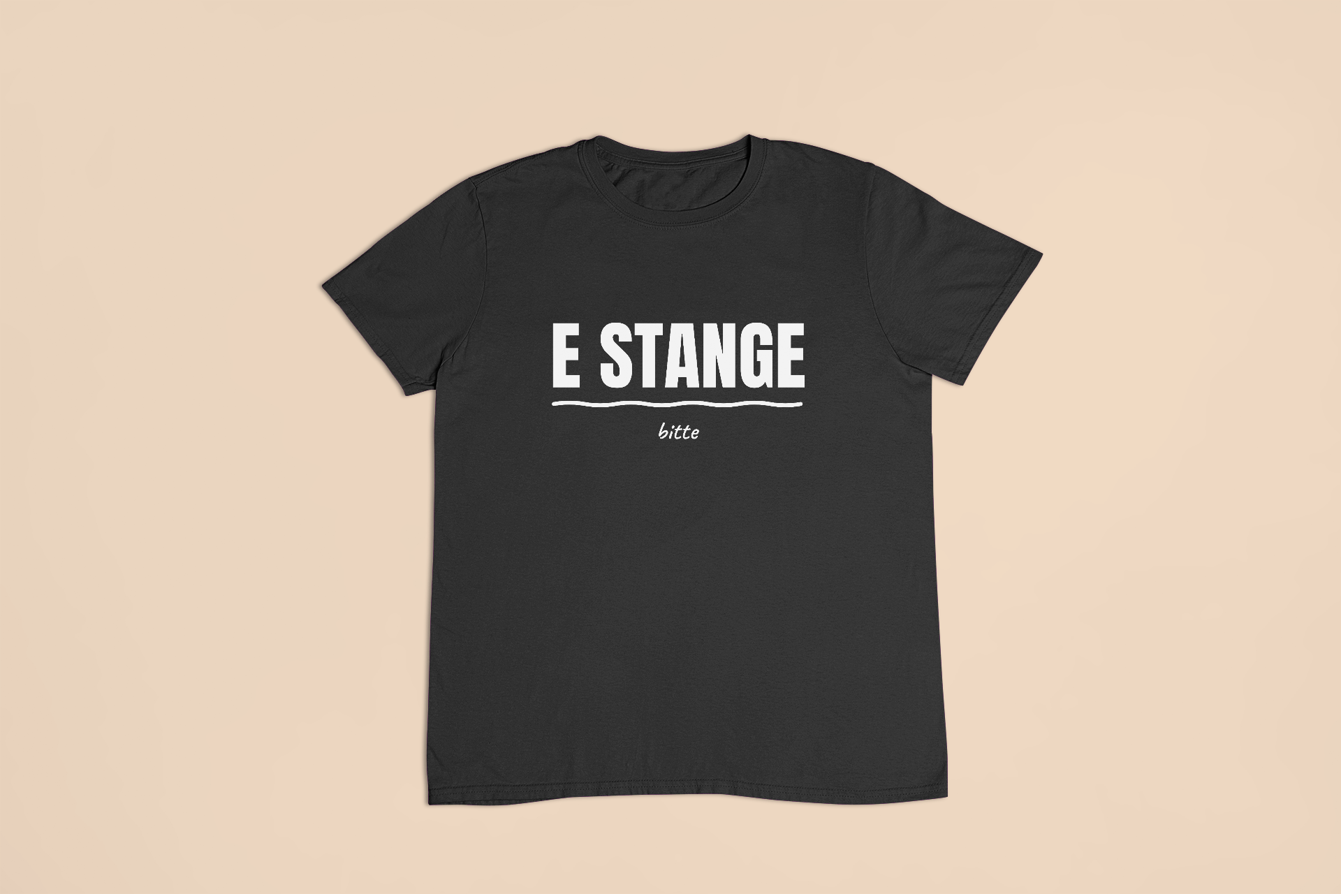 E Stange bitte – T-Shirt in Schwarz mit dem Motiv auf der Brust