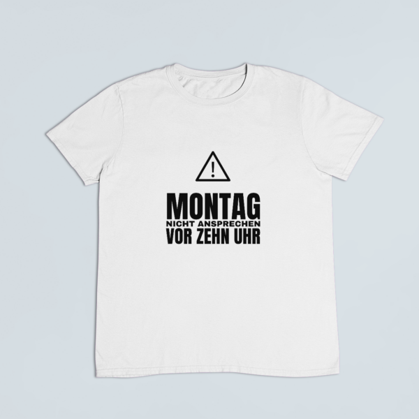Montag – T-Shirt in Weiss mit dem Motiv auf der Brust