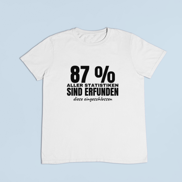 Statistik – T-Shirt in Weiss mit dem Motiv auf der Brust
