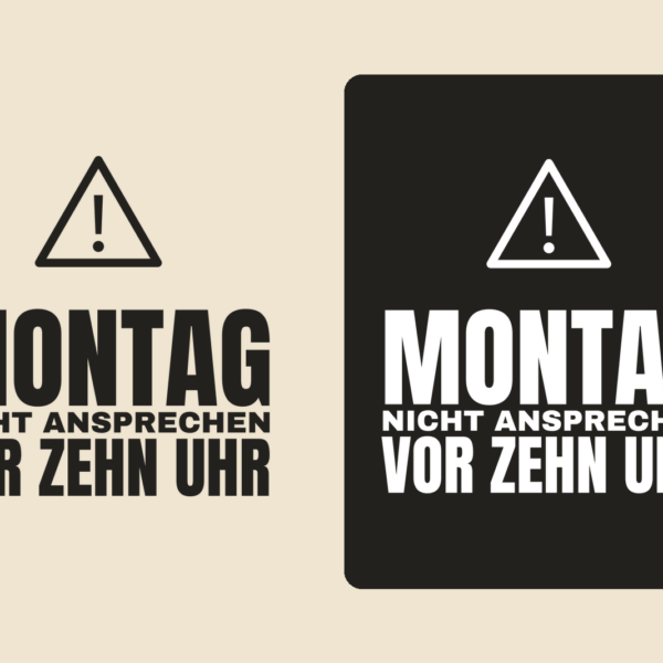 Auto-Sticker Beruf & Alltag in Weiss und Schwarz auf schwarzem T-Shirt