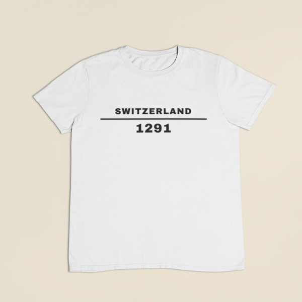 Motiv Switzerland 1291 auf weissem T-Shirt